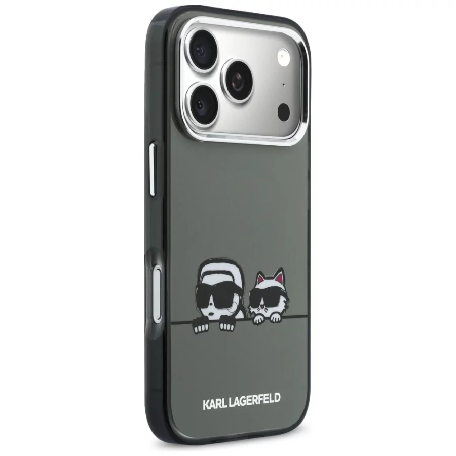 Etui Karl Lagerfeld IML Karl & Choupette Peekaboo Logo MagSafe na iPhone 17 Pro Max - czarne