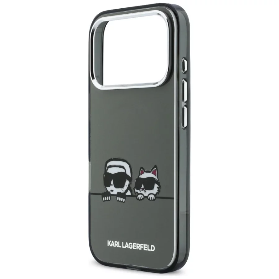 Etui Karl Lagerfeld IML Karl & Choupette Peekaboo Logo MagSafe na iPhone 17 Pro Max - czarne