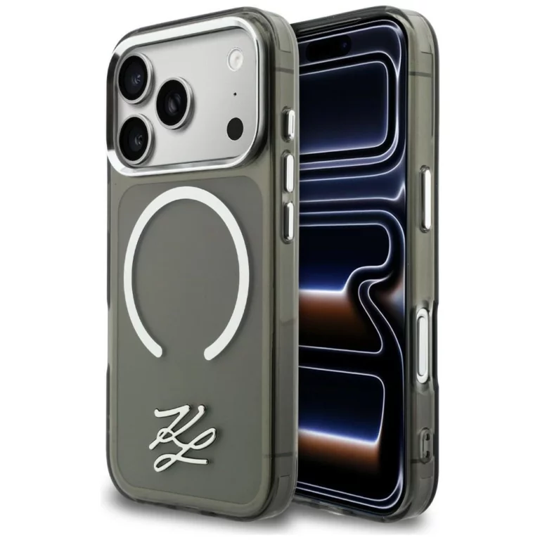 Etui Karl Lagerfeld IML KL Script Logo MagSafe na iPhone 17 Pro - czarne