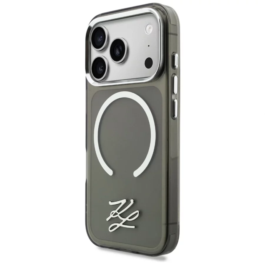 Etui Karl Lagerfeld IML KL Script Logo MagSafe na iPhone 17 Pro - czarne