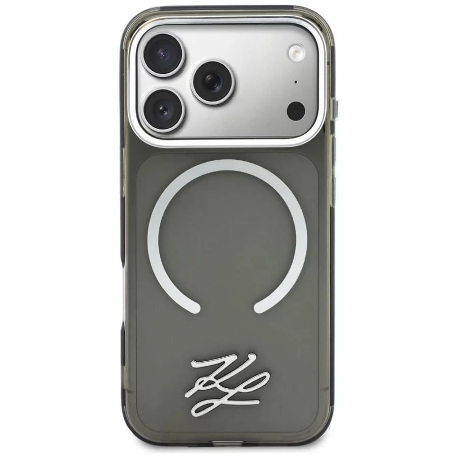 Etui Karl Lagerfeld IML KL Script Logo MagSafe na iPhone 17 Pro - czarne