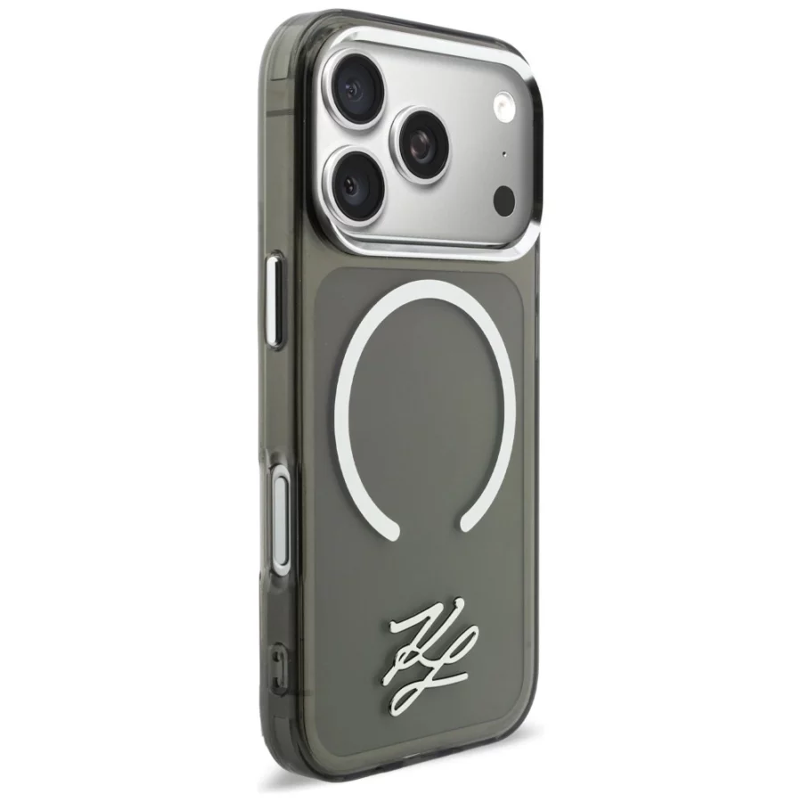 Etui Karl Lagerfeld IML KL Script Logo MagSafe na iPhone 17 Pro - czarne
