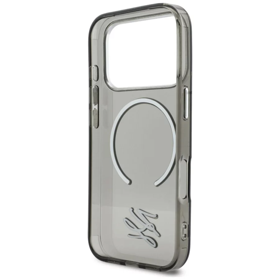 Etui Karl Lagerfeld IML KL Script Logo MagSafe na iPhone 17 Pro - czarne