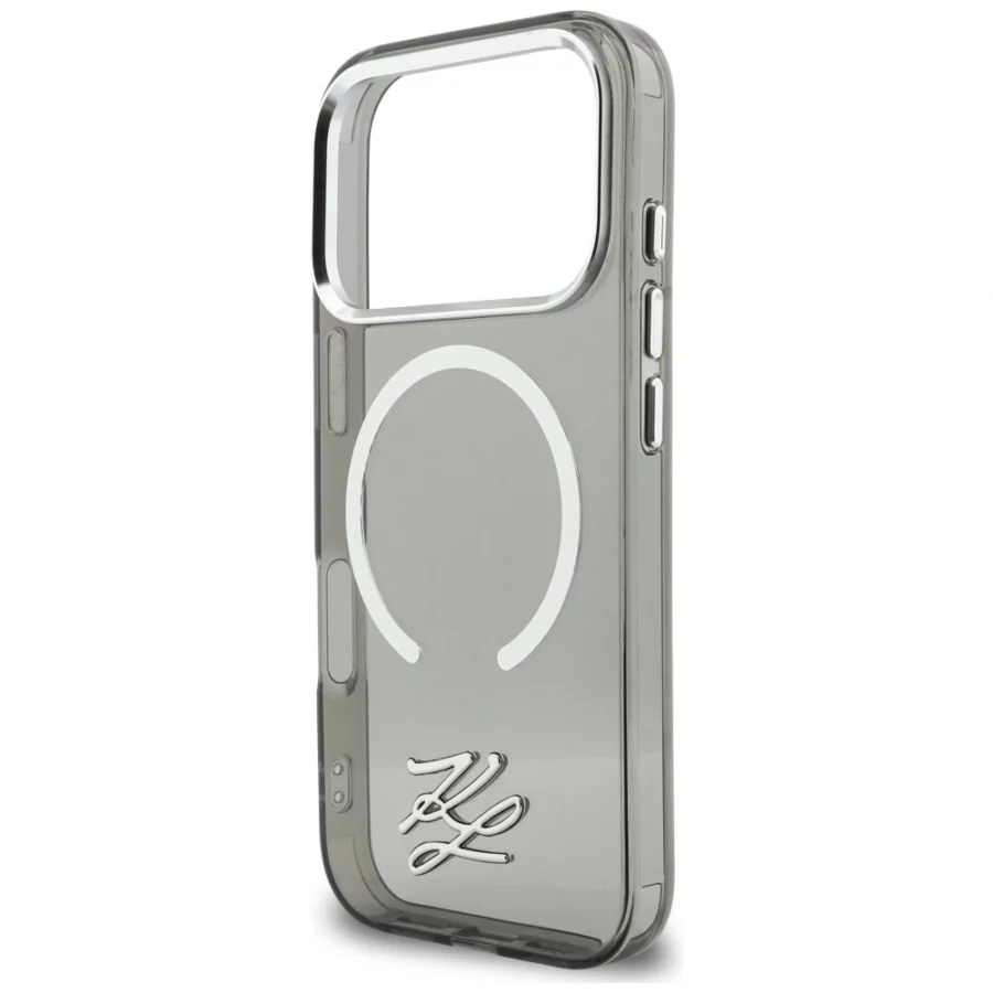 Etui Karl Lagerfeld IML KL Script Logo MagSafe na iPhone 17 Pro Max - czarne