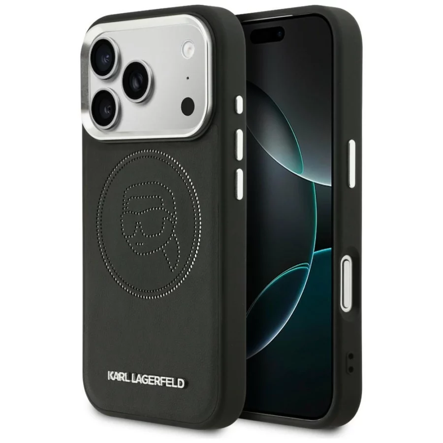 Etui Karl Lagerfeld K Head Point Logo MagSafe na iPhone 17 Pro - czarne