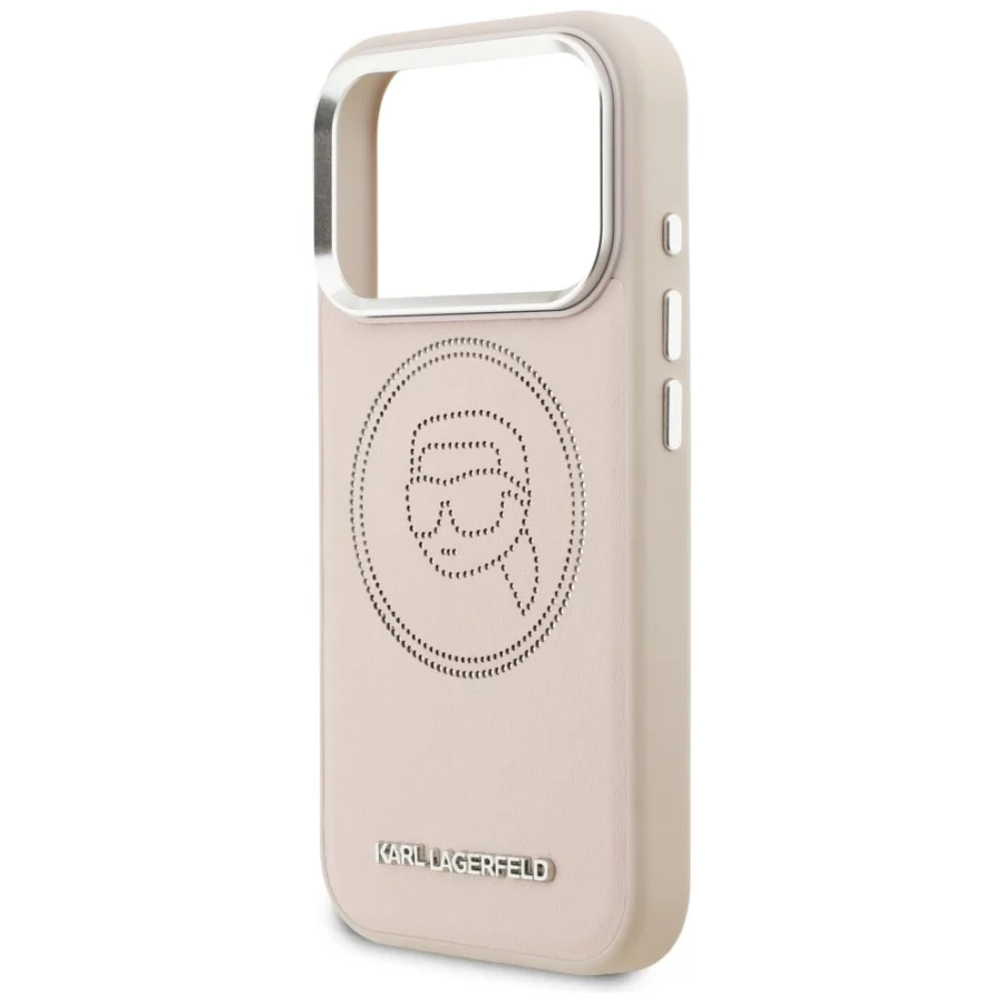 Etui Karl Lagerfeld K Head Point Logo MagSafe na iPhone 17 Pro Max - różowe
