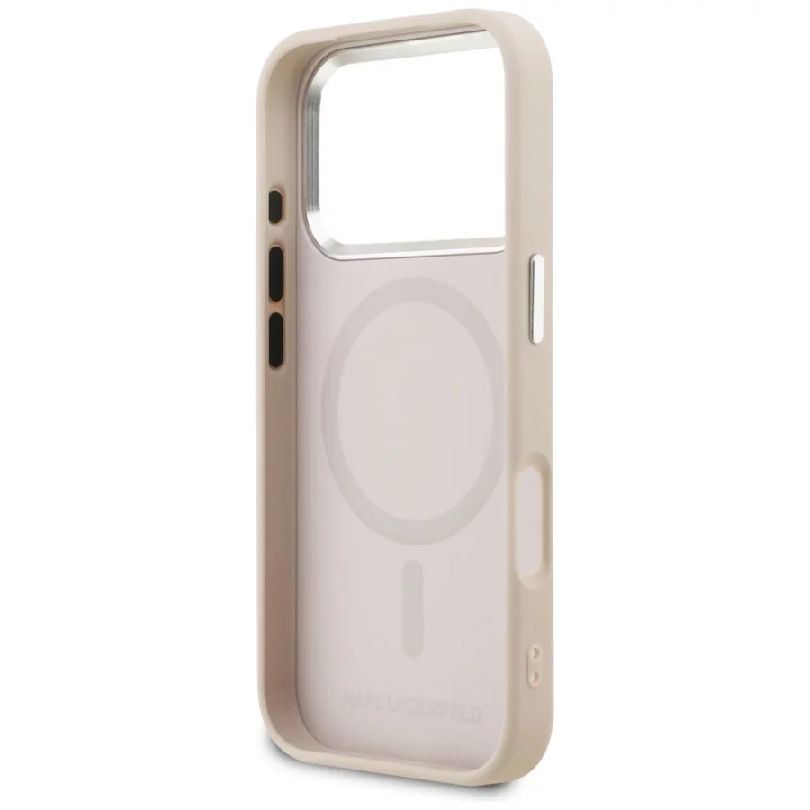 Etui Karl Lagerfeld K Head Point Logo MagSafe na iPhone 17 Pro Max - różowe