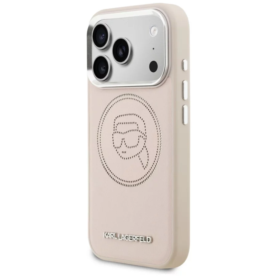 Etui Karl Lagerfeld K Head Point Logo MagSafe na iPhone 17 Pro - różowe