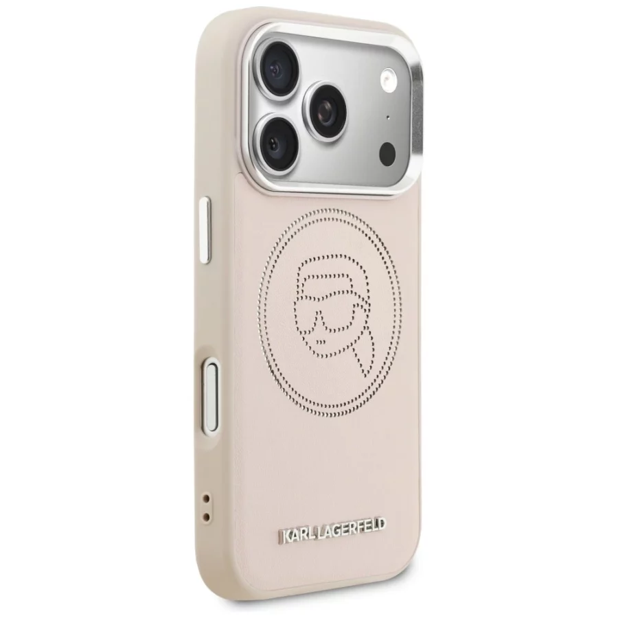 Etui Karl Lagerfeld K Head Point Logo MagSafe na iPhone 17 Pro - różowe