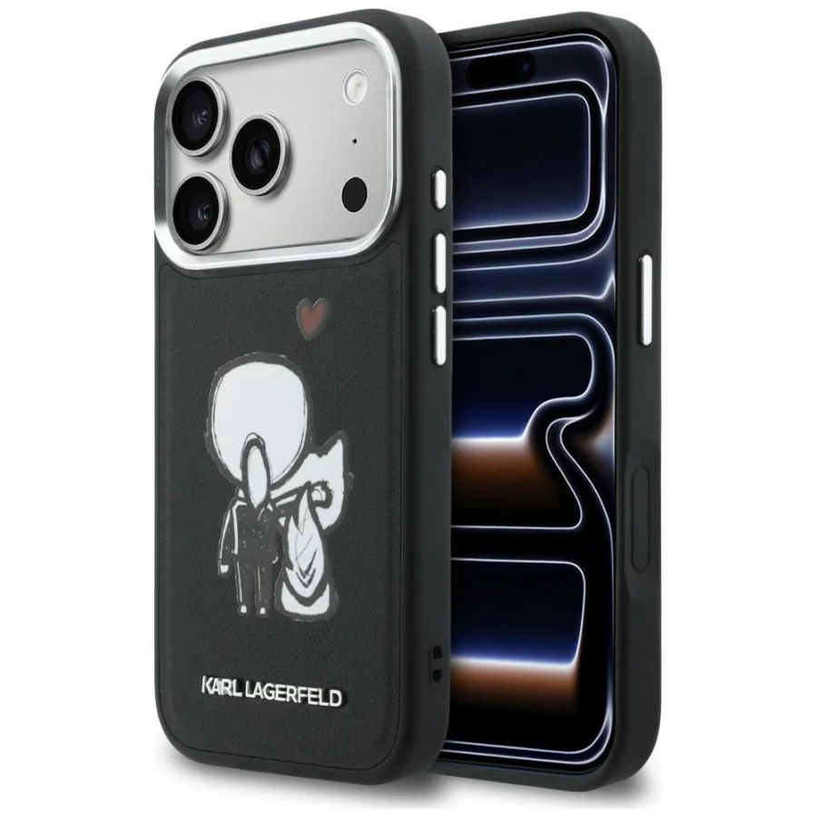 Etui Karl Lagerfeld Karl & Choupette Back Logo MagSafe na iPhone 17 Pro - czarne