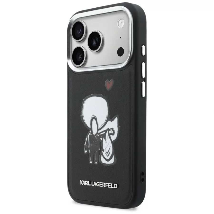 Etui Karl Lagerfeld Karl & Choupette Back Logo MagSafe na iPhone 17 Pro - czarne