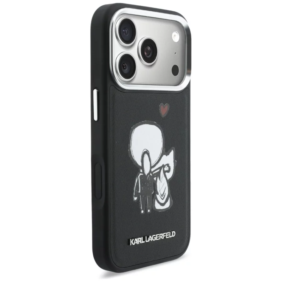 Etui Karl Lagerfeld Karl & Choupette Back Logo MagSafe na iPhone 17 Pro - czarne