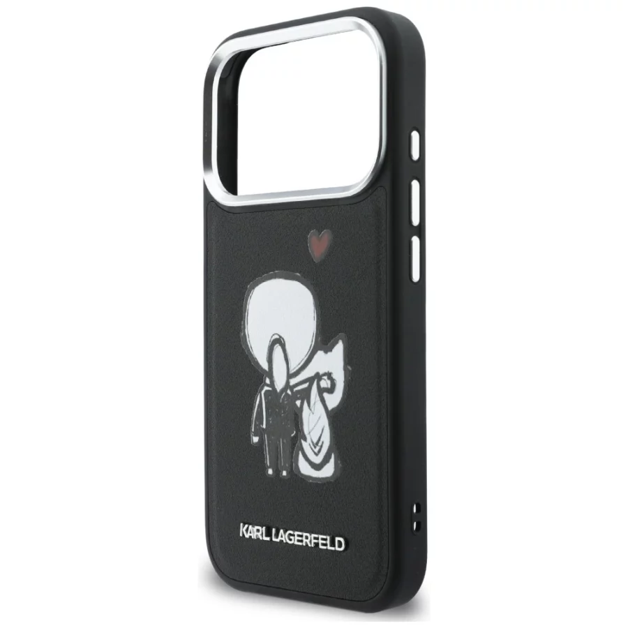 Etui Karl Lagerfeld Karl & Choupette Back Logo MagSafe na iPhone 17 Pro - czarne