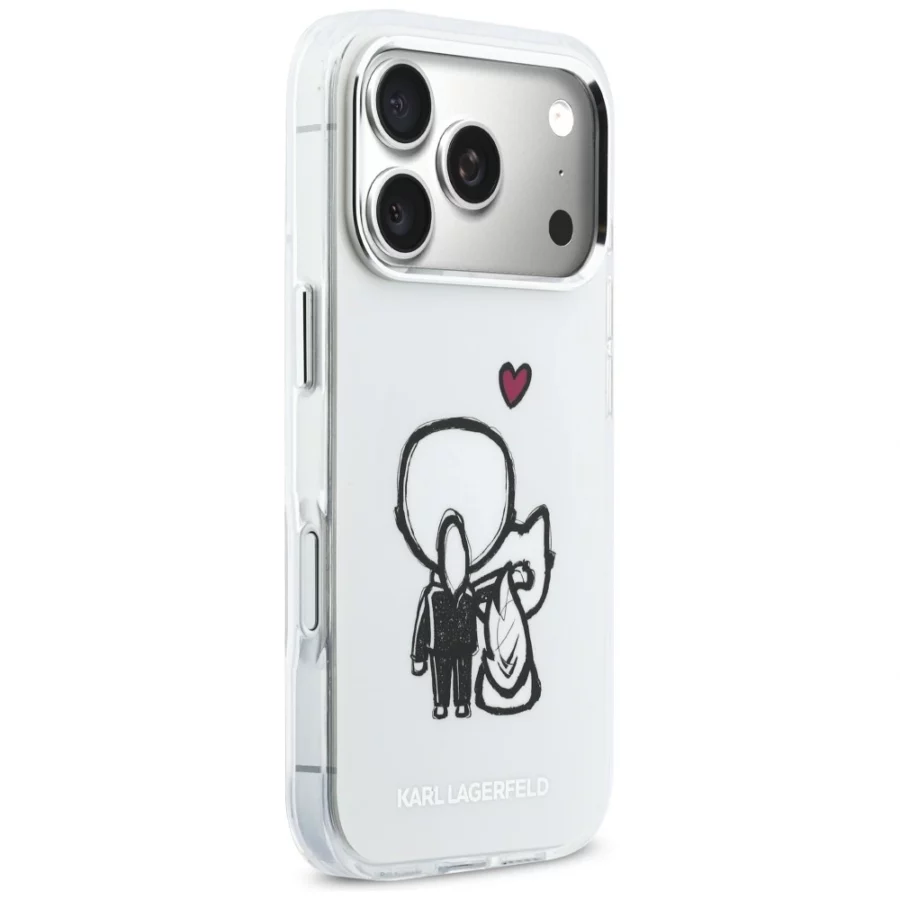Etui Karl Lagerfeld Karl & Choupette Back MagSafe na iPhone 17 Pro Max - przezroczyste