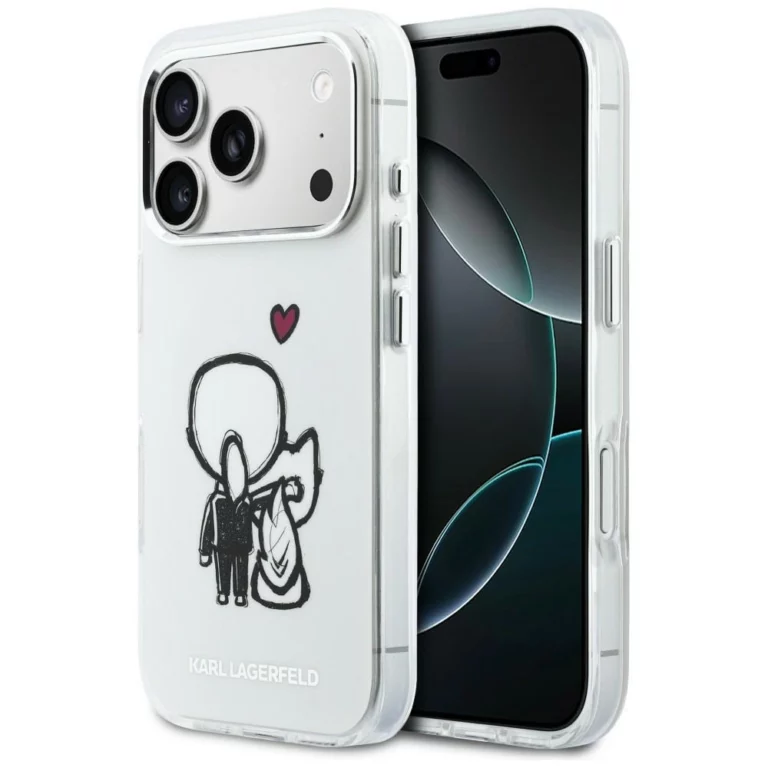 Etui Karl Lagerfeld Karl & Choupette Back MagSafe na iPhone 17 Pro - przezroczyste