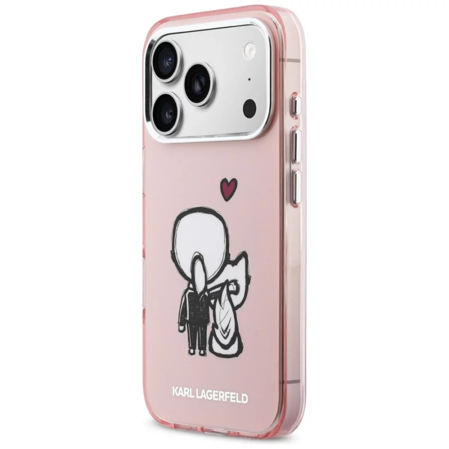 Etui Karl Lagerfeld Karl & Choupette Back MagSafe na iPhone 17 Pro - różowe