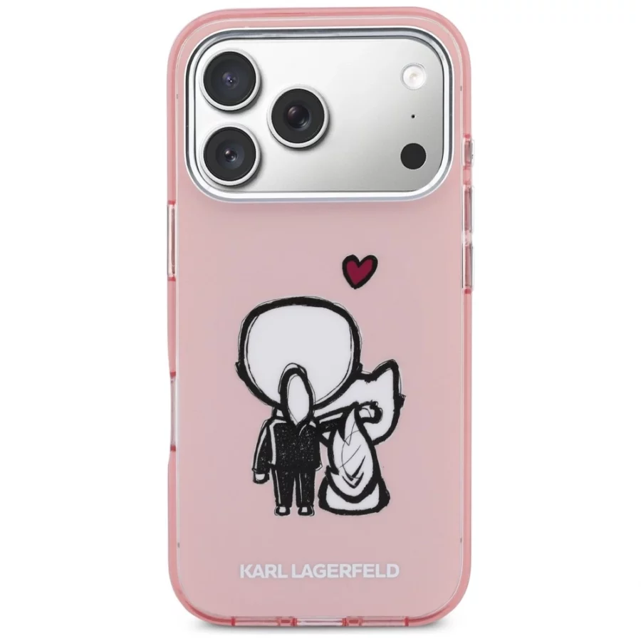 Etui Karl Lagerfeld Karl & Choupette Back MagSafe na iPhone 17 Pro - różowe