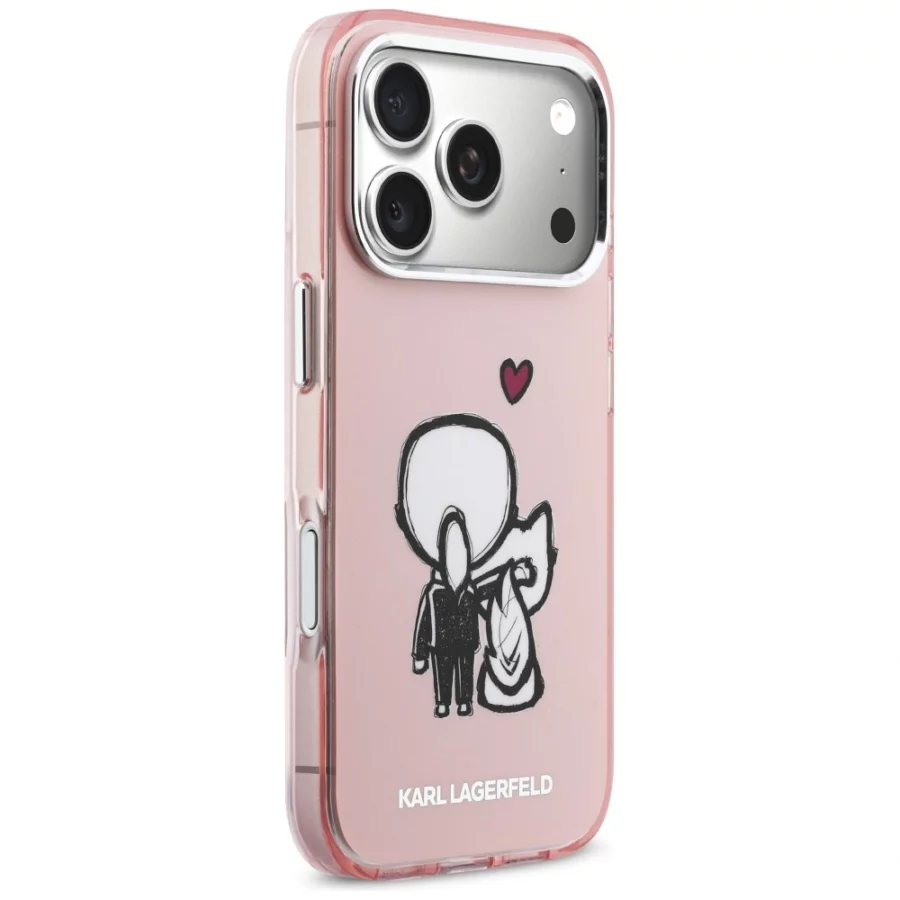Etui Karl Lagerfeld Karl & Choupette Back MagSafe na iPhone 17 Pro - różowe