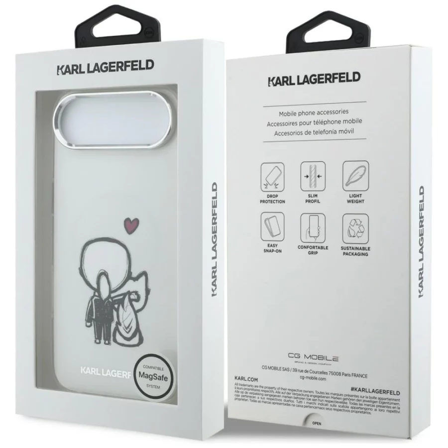 Etui Karl Lagerfeld Karl & Choupette Back MagSafe na iPhone Air - przezroczyste