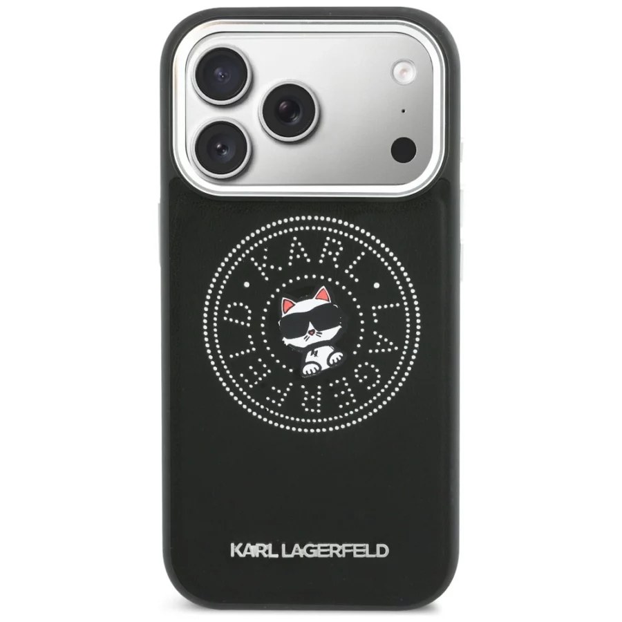 Etui Karl Lagerfeld Point & Choupette Sketch MagSafe na iPhone 17 Pro Max - czarne