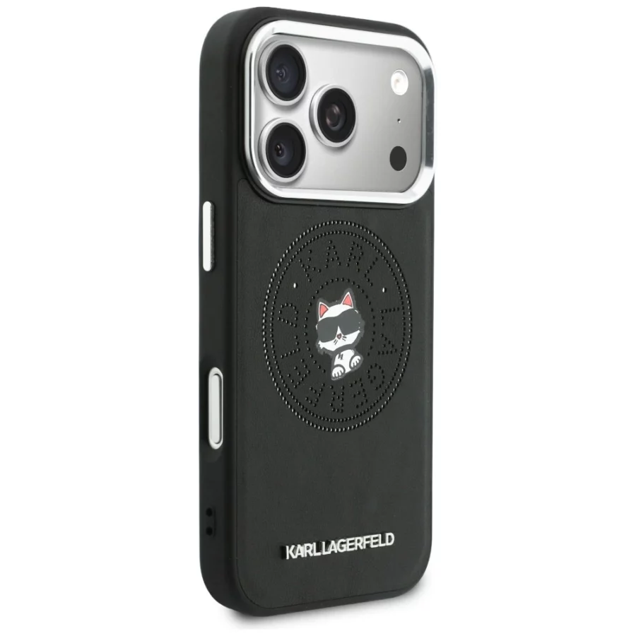 Etui Karl Lagerfeld Point & Choupette Sketch MagSafe na iPhone 17 Pro Max - czarne