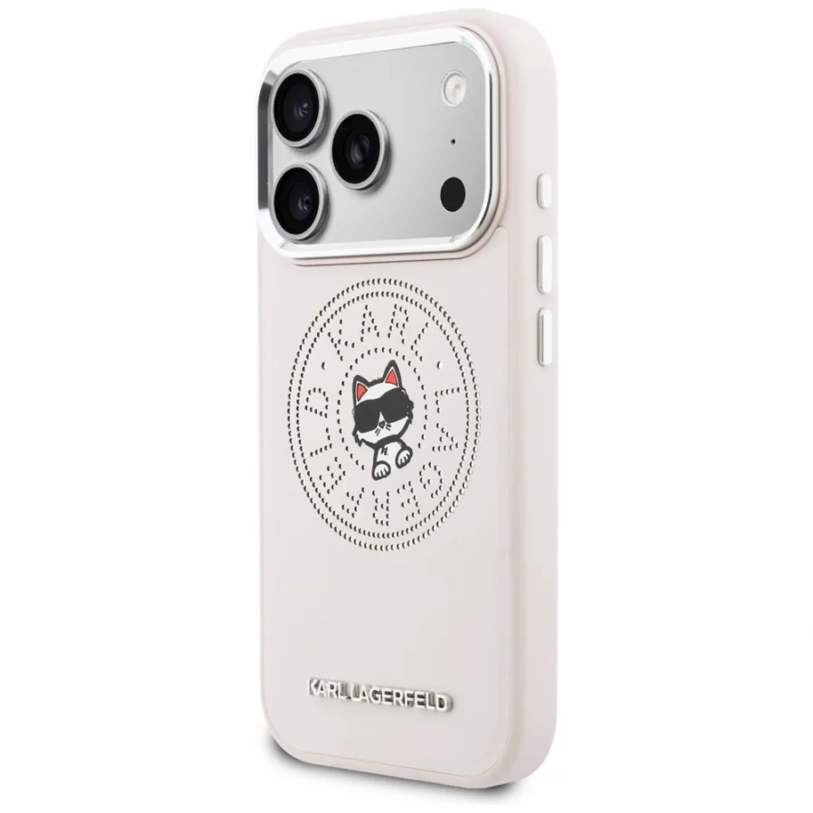 Etui Karl Lagerfeld Point & Choupette Sketch MagSafe na iPhone 17 Pro Max - różowe
