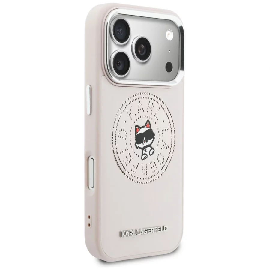 Etui Karl Lagerfeld Point & Choupette Sketch MagSafe na iPhone 17 Pro Max - różowe