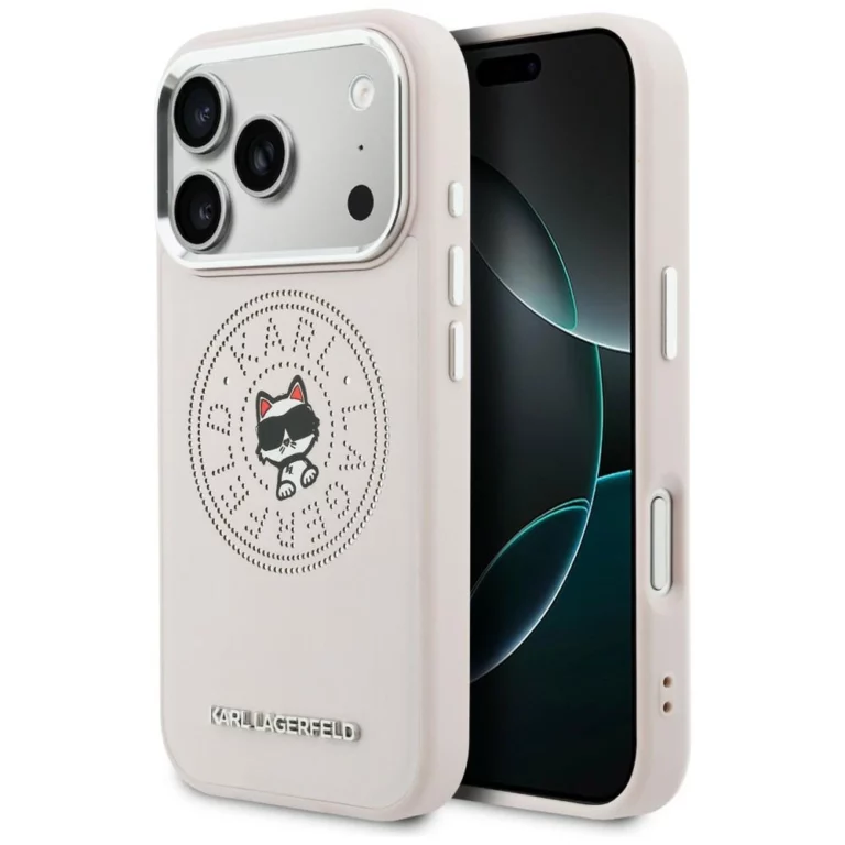 Etui Karl Lagerfeld Point & Choupette Sketch MagSafe na iPhone 17 Pro - różowe