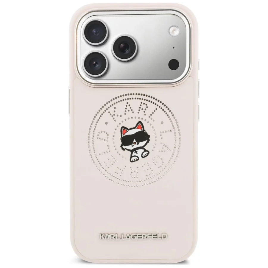 Etui Karl Lagerfeld Point & Choupette Sketch MagSafe na iPhone 17 Pro - różowe