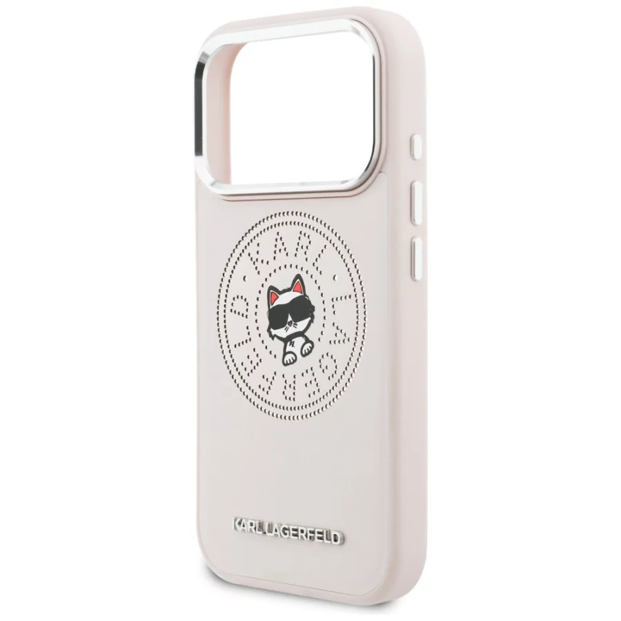 Etui Karl Lagerfeld Point & Choupette Sketch MagSafe na iPhone 17 Pro - różowe
