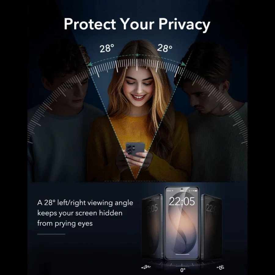 Szkło hartowane prywatyzujące ESR UltraFit Armorite Privacy Tempered Glass na Samsung Galaxy S26 Ultra