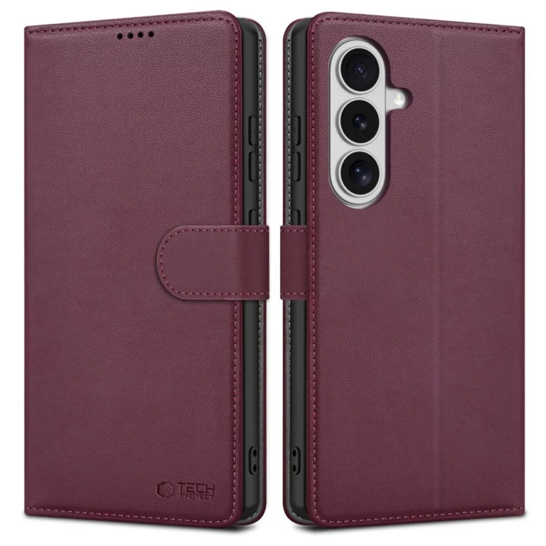 Etui Tech-Protect Wallet na Samsung Galaxy S26 - bordowe