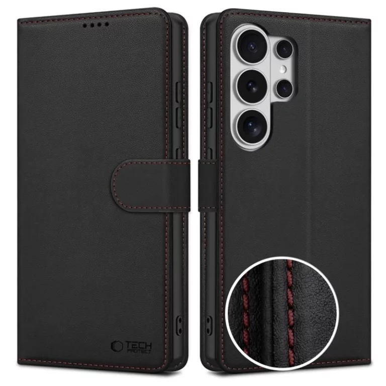 Etui Tech-Protect Wallet na Samsung Galaxy S26 Ultra - czarno-czerwone