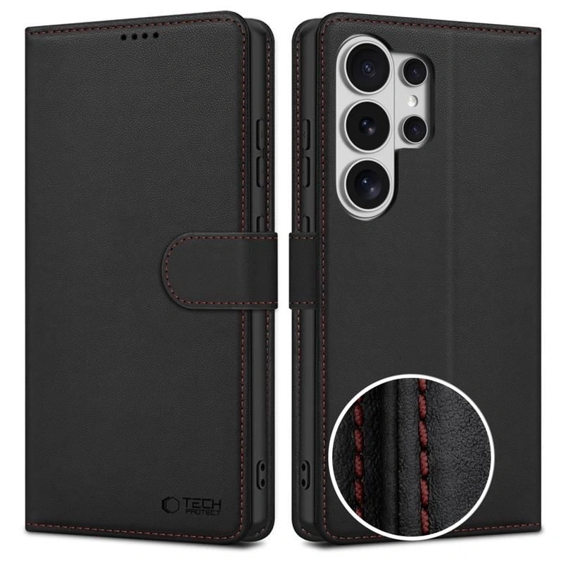 Etui Tech-Protect Wallet na Samsung Galaxy S26 Ultra - czarno-czerwone