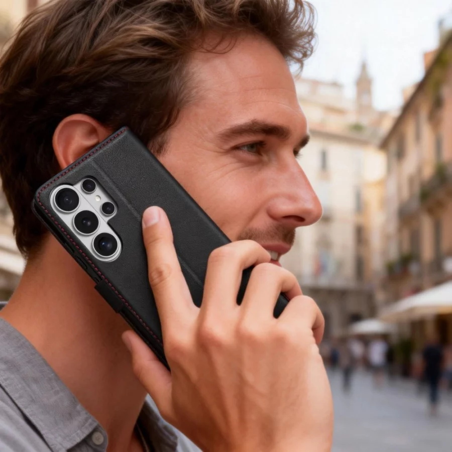 Etui Tech-Protect Wallet na Samsung Galaxy S26 Ultra - czarno-czerwone