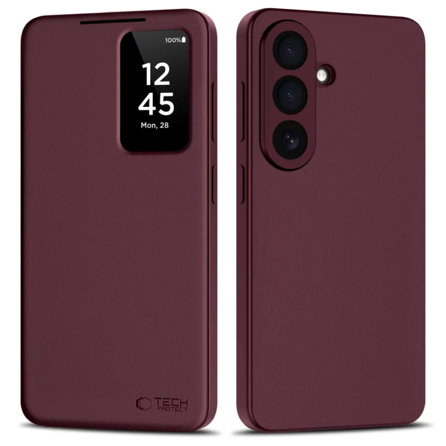 Etui Tech-Protect Wallet na Samsung Galaxy S26+ - bordowe