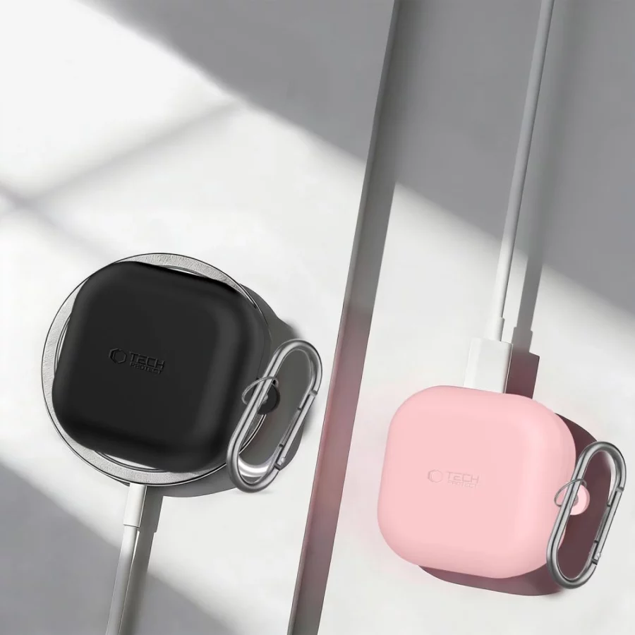 Etui Tech-Protect Silicone Hook na Samsung Galaxy Buds 4 / 4 Pro - czarne