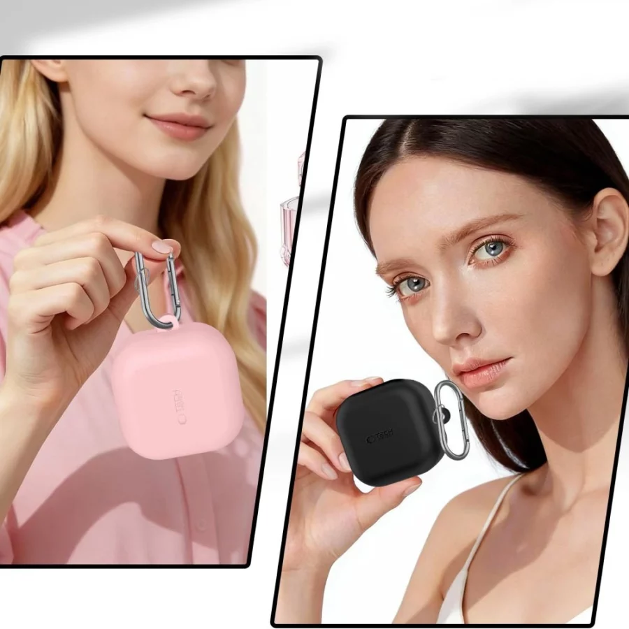 Etui Tech-Protect Silicone Hook na Samsung Galaxy Buds 4 / 4 Pro - granatowe