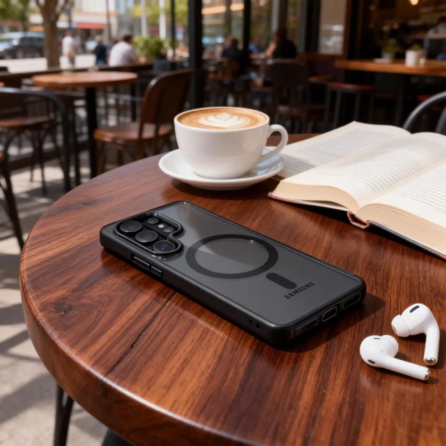 Etui Tech-Protect Magmat MagSafe na Samsung Galaxy S26 Ultra - przezroczysto-czarne