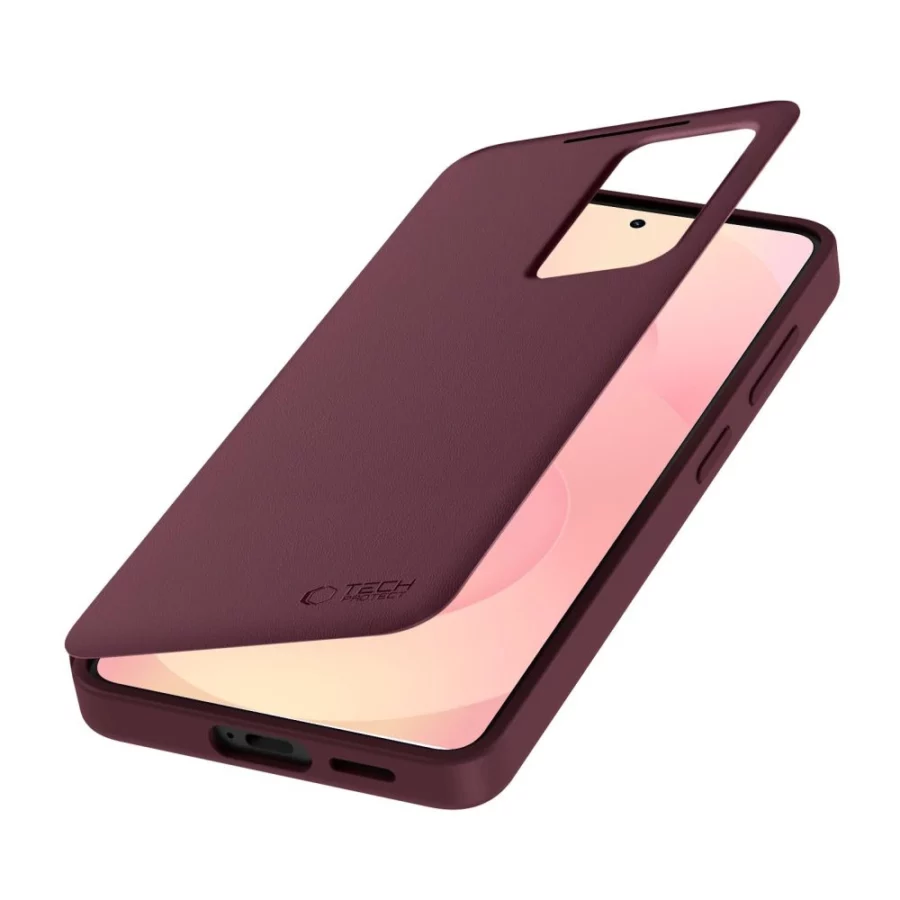 Etui Tech-Protect Smart Wallet na Samsung Galaxy S26 - bordowe