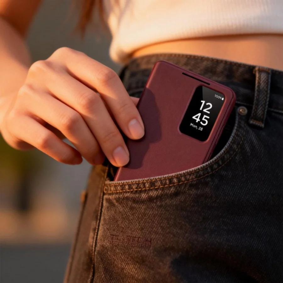 Etui Tech-Protect Smart Wallet na Samsung Galaxy S26 - bordowe