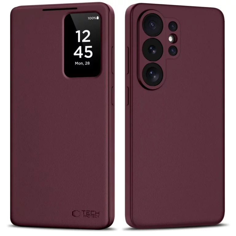 Etui Tech-Protect Smart Wallet na Samsung Galaxy S26 Ultra - bordowe