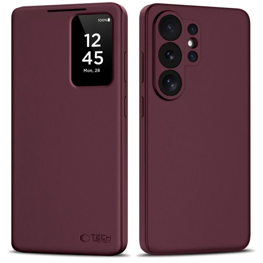 Etui Tech-Protect Smart Wallet na Samsung Galaxy S26 Ultra - bordowe