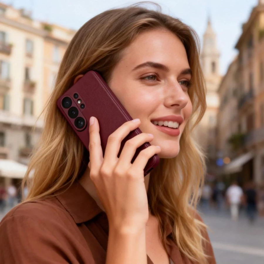 Etui Tech-Protect Smart Wallet na Samsung Galaxy S26 Ultra - bordowe