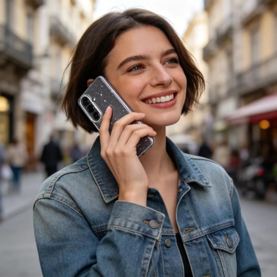 Etui Tech-Protect FlexAir na Samsung Galaxy A57 5G - przezroczysto-brokatowe