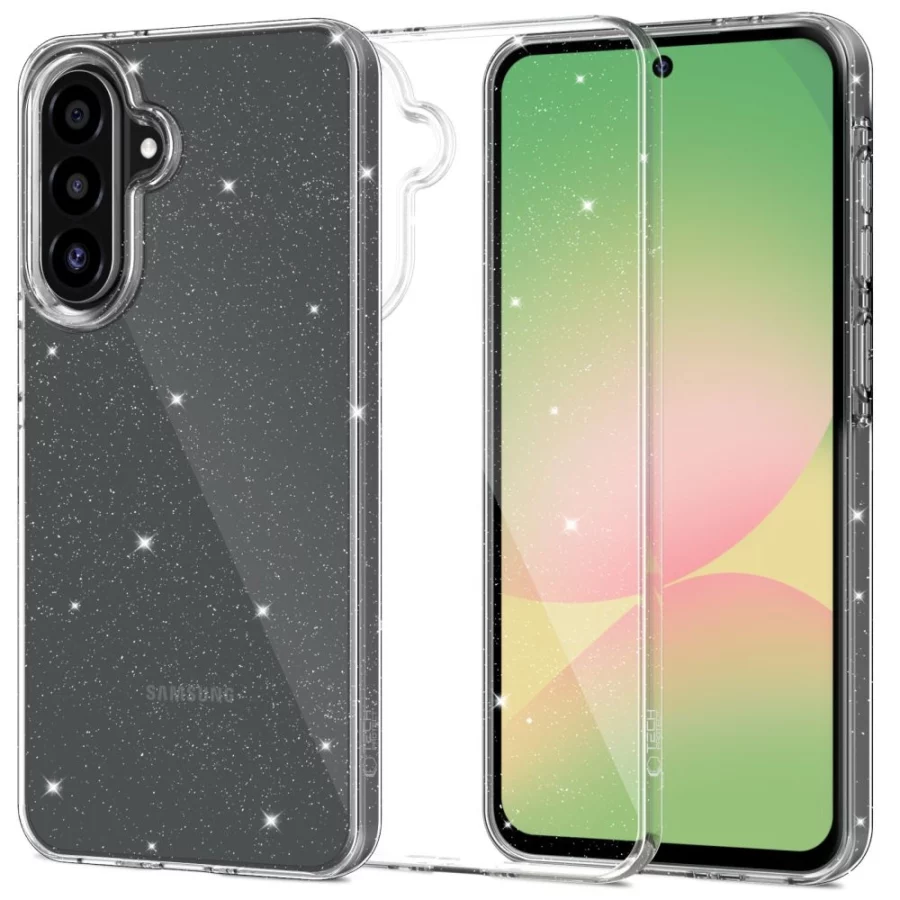 Etui Tech-Protect FlexAir na Samsung Galaxy A36 / A37 5G - przezroczysto-brokatowe