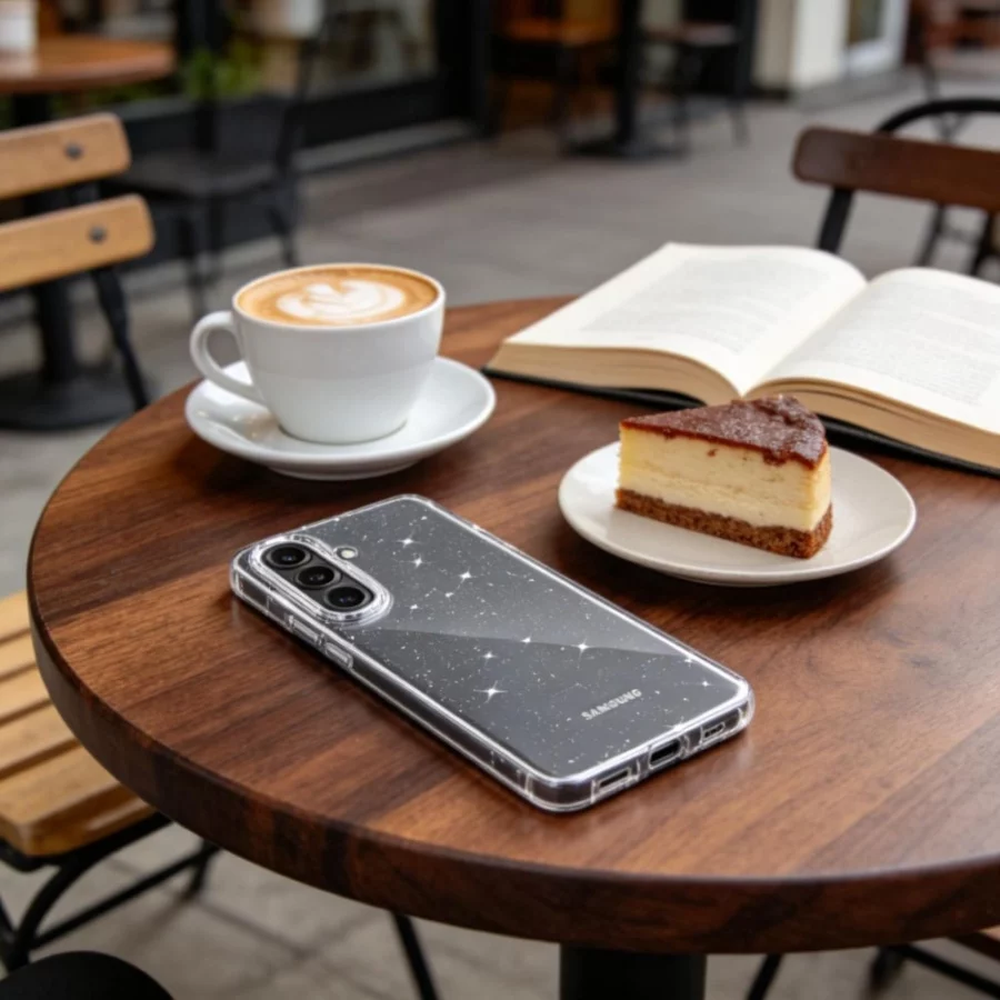 Etui Tech-Protect FlexAir na Samsung Galaxy A36 / A37 5G - przezroczysto-brokatowe