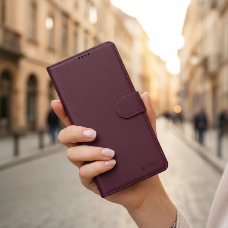Etui Tech-Protect Wallet na Samsung Galaxy A36 / A56 / A37 5G - bordowe