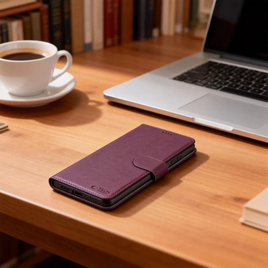Etui Tech-Protect Wallet na Samsung Galaxy A36 / A56 / A37 5G - bordowe