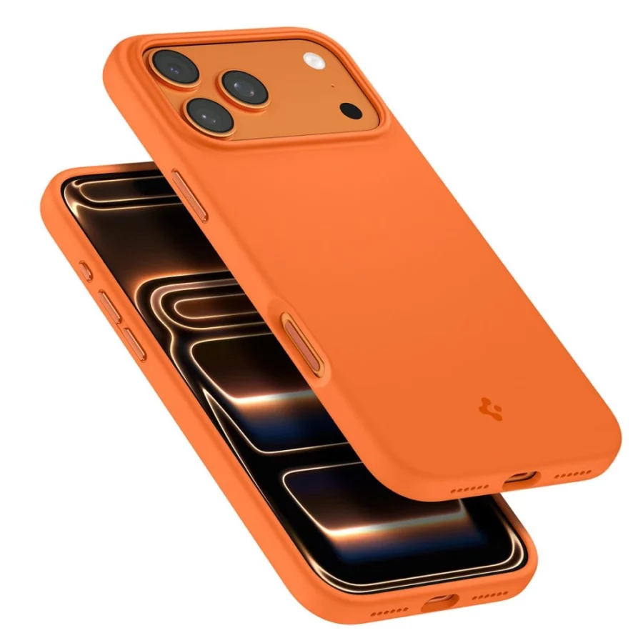 Etui Spigen Silicone Fit Mag MagSafe na iPhone 17 Pro Max - pomarańczowe